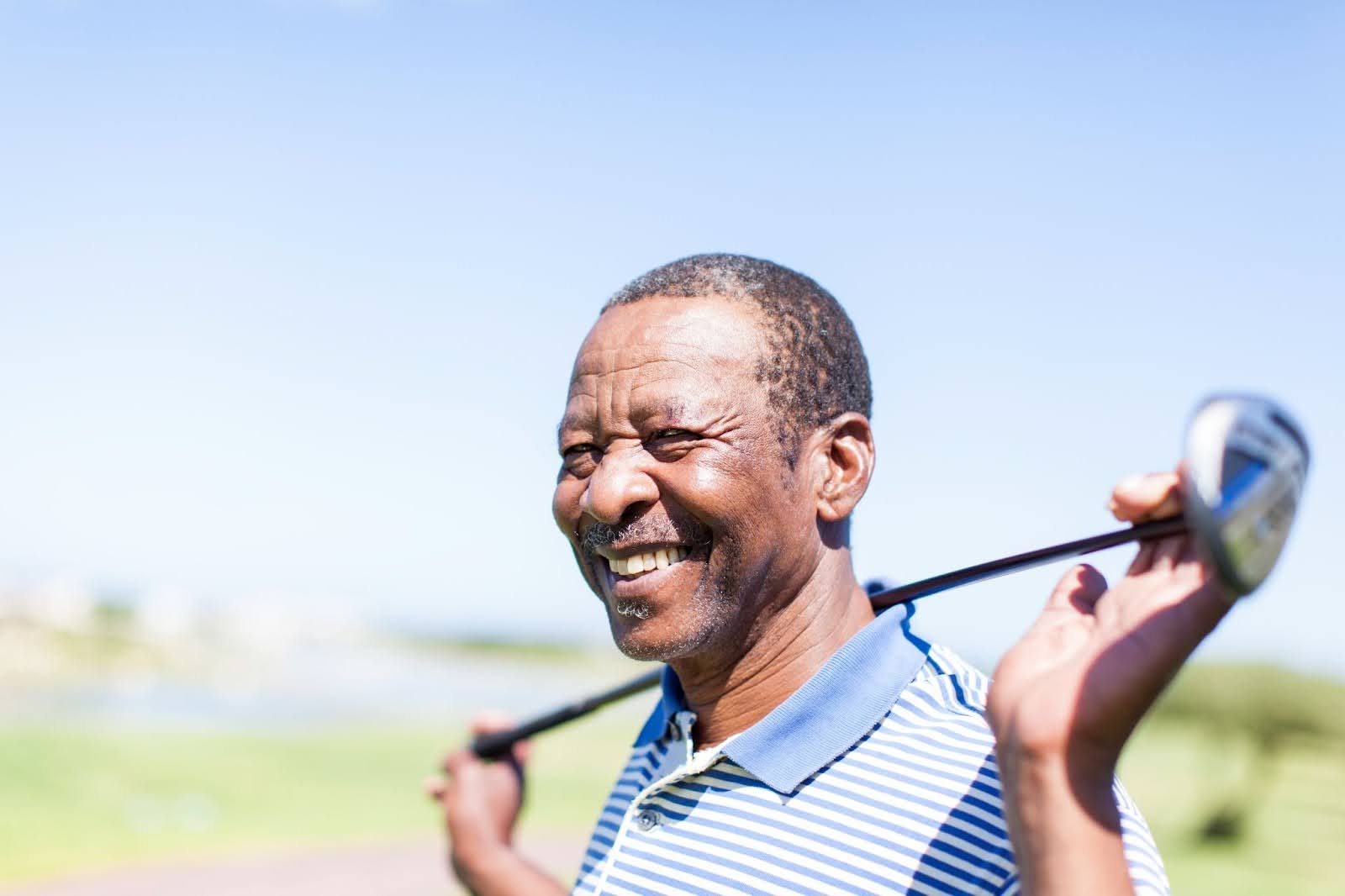 Senior man enjoying a day on the golf course